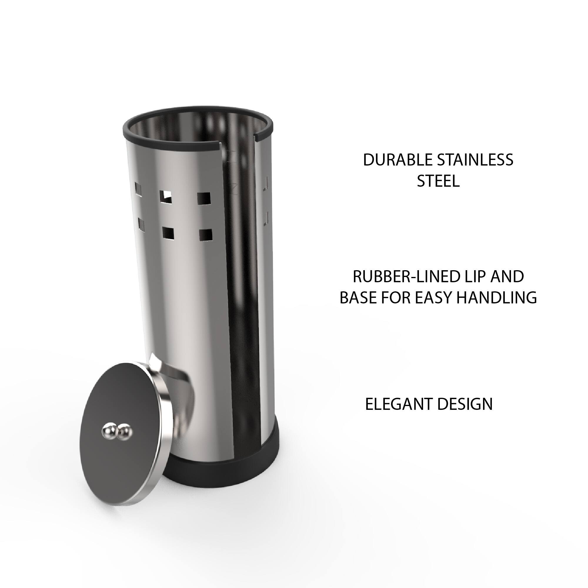 Hastings Home Chrome Toilet Paper Holder Canister